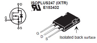 IXFR180N06, N-канальный силовой MOSFET транзистор со встроенным быстрым диодом (HiPerFET)